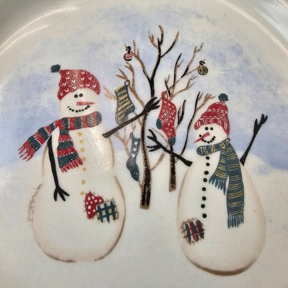 Royal Seasons Snowmen 10" Dinner Plate - Picture 3 of 5